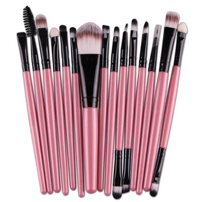 15 packs of champagne makeup brushes