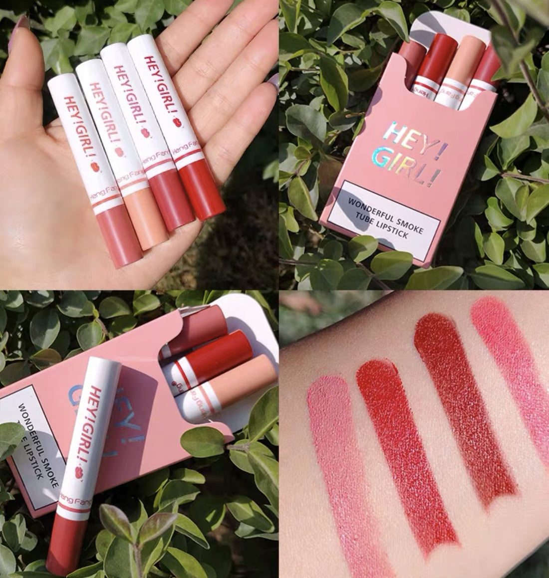 Four sets of lipsticks lasting moisturizing