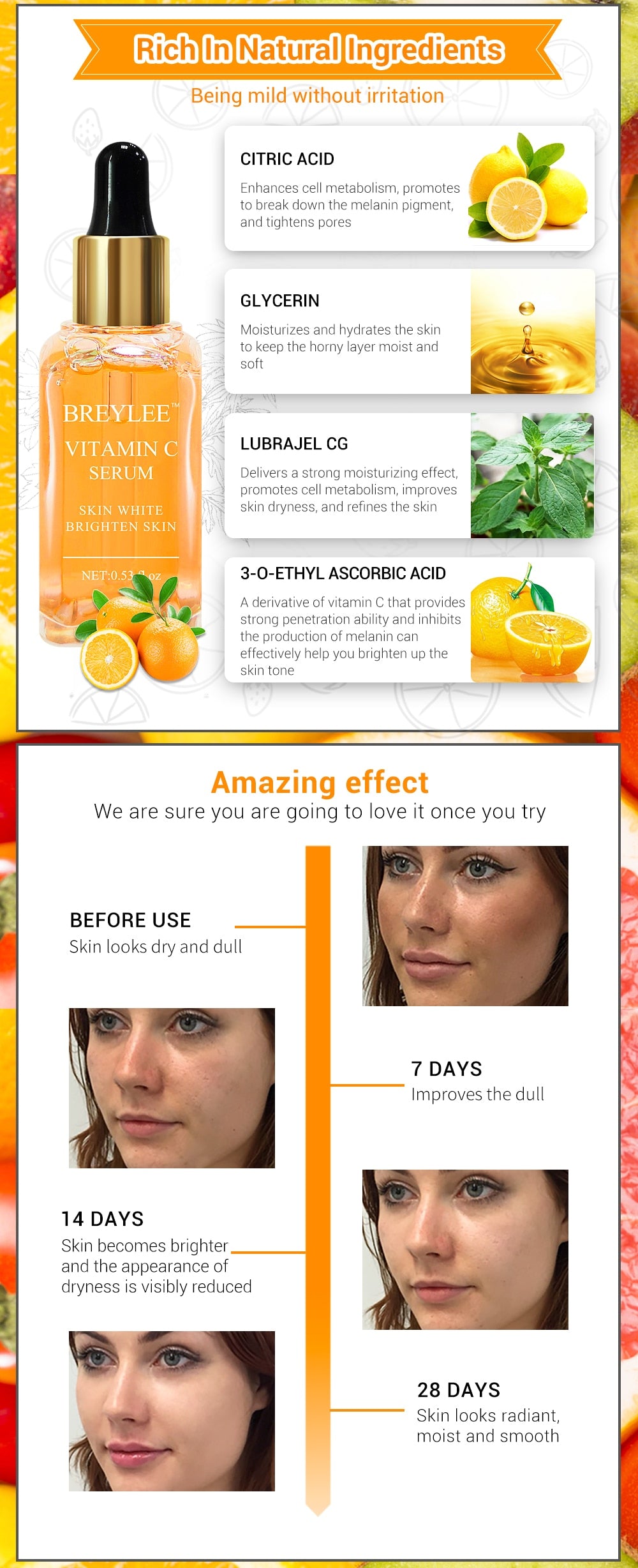 Vitamin C Whitening Serum Brighten Skin Face Skin Care Serum