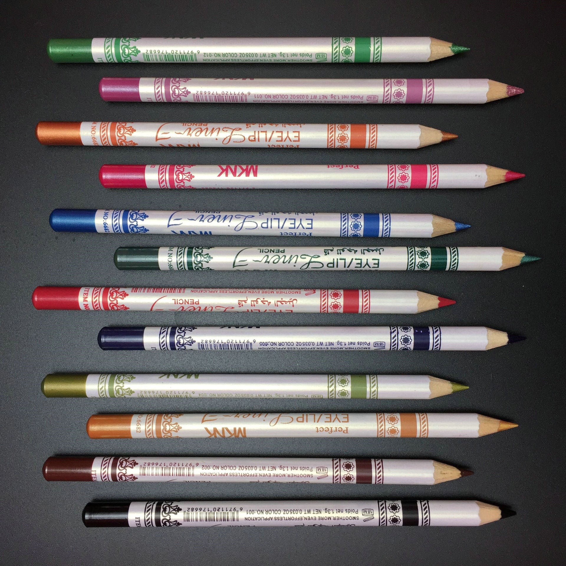 Cosmetics 12 Colors Glitter Lip liner Eye Shadow Eyeliner Pencil Pen Makeup
