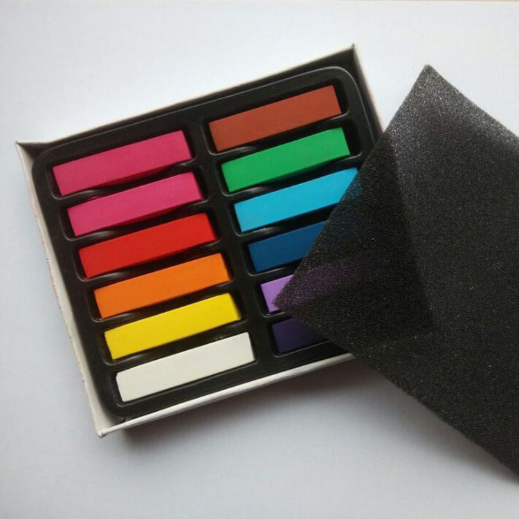 12-color Short Hair Coloring Chalk Disposable Hair Coloring Pen