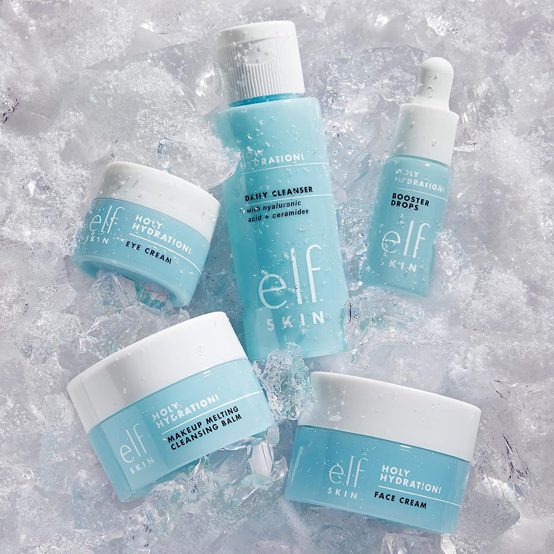 e.l.f. SKIN Hydrated Ever After Skincare Mini Kit, Cleanser, Makeup Remover, Moisturiser &amp; Eye Cream For Hydrating Skin, Airplane-Friendly Sizes