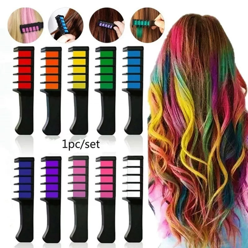 10 Colors Temporary Hair Dye Comb