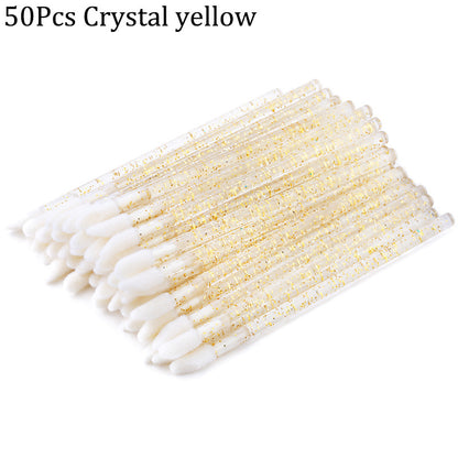 50Pcs Disposable Lip Brush Eyelash Brushes Crystal Lashes Micro